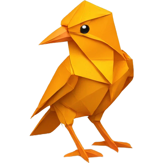 Saffron bird in origami  emoji