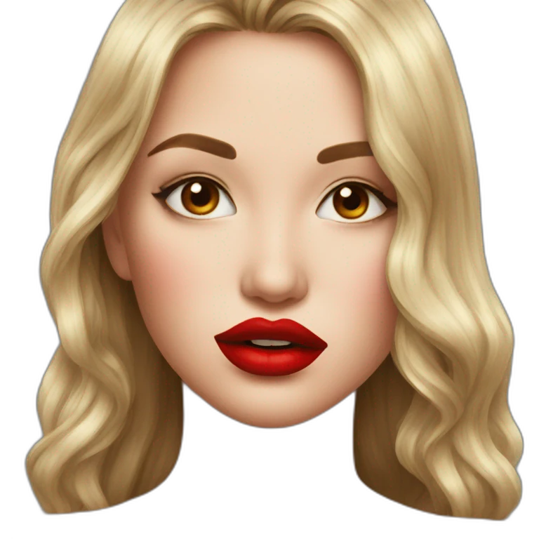 Red lips kissing emoji