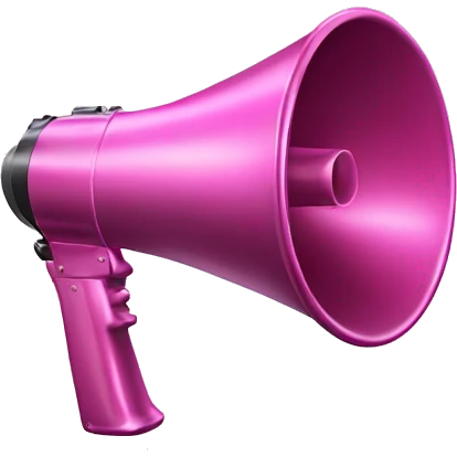 Metallic megaphone in pink emoji