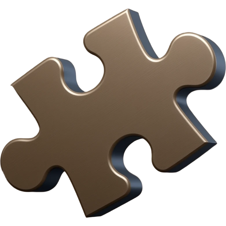3d-brown -puzzle-piece-emoji polished-metal-texture,-floating-on-a-deep-midnight-brown-background--soft-dramatic-studio-lighting,-cinematic-rim-light emoji