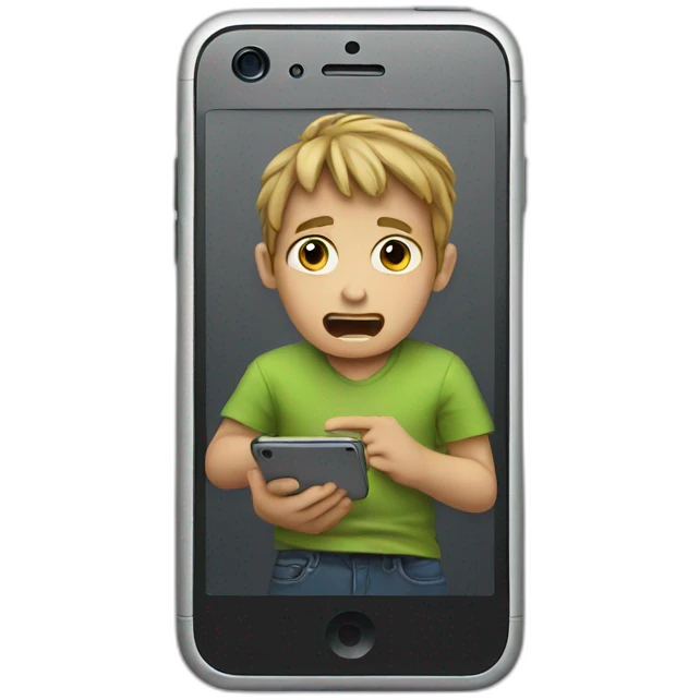 boy trapped in i-phone emoji