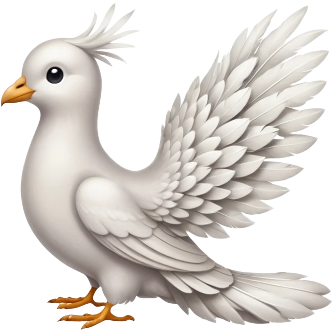 A dovetail consisting of white feathers. Tail only. emoji