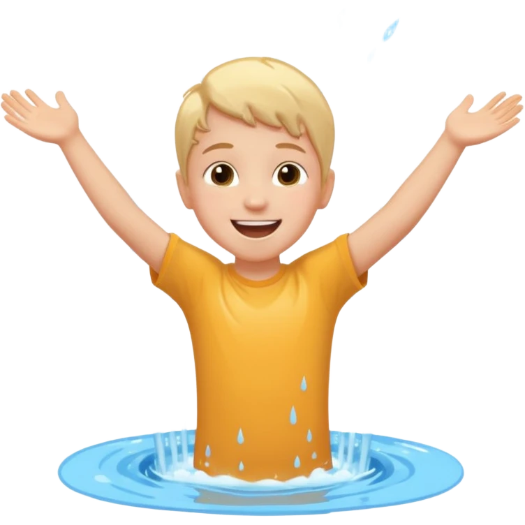 child falls in fountain emoji