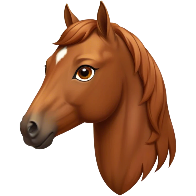 Cinematic Noble Chestnut Horse Portrait Emoji, Poised and regal, with a strong, athletic build and a lustrous, well-groomed chestnut fur, deep-set soulful amber eyes, Simplified yet sharp and sophisticated features, highly detailed, glowing with a warm, dignified glow, high shine, intelligent and majestic, stylized with an air of equine elegance, focused and attentive, soft glowing outline, capturing the essence of a watchful and confident steed, so majestic it feels as though it could gallop out of the screen with effortless authority! emoji