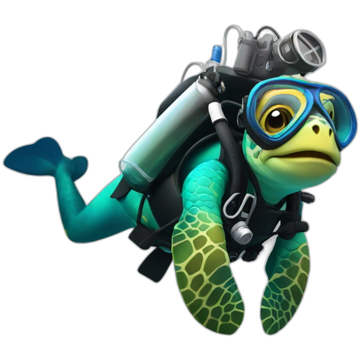 scuba diver, hawaiian sea turtle emoji