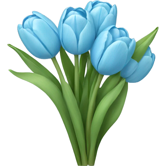 light blue tulip bouquet  emoji