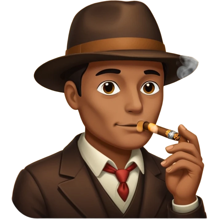a shadowy face smoking a cigar emoji