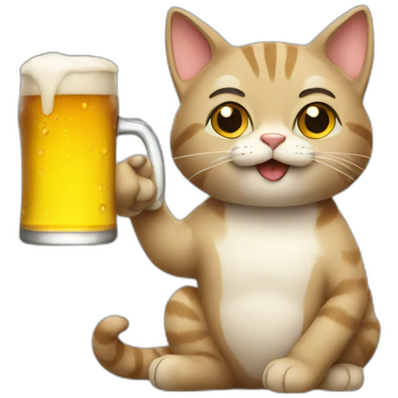 cat with a beer emoji