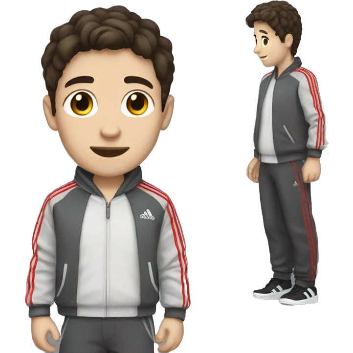 brunette boy with adidas trousers  emoji