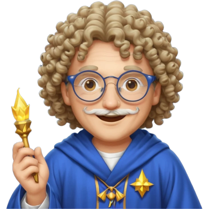 curly wizard wiyh glasses emoji