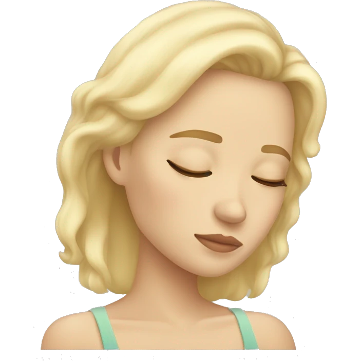 sleeping girl blonde hair laying on her side emoji