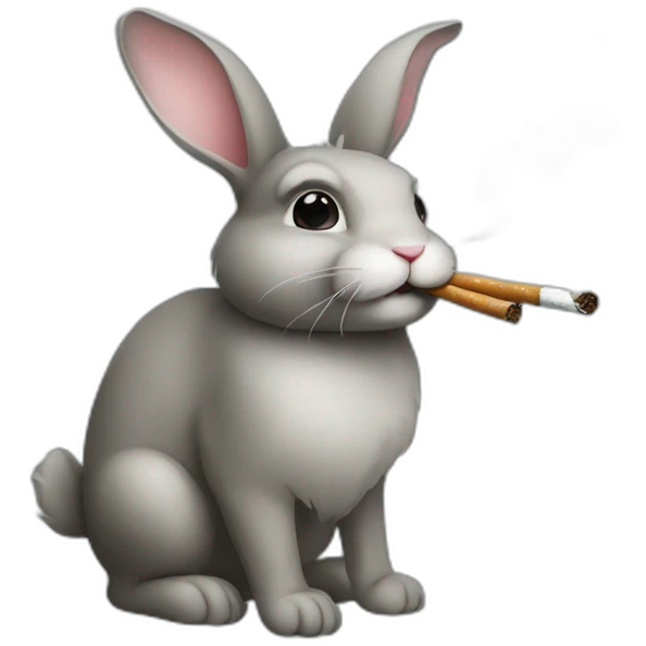 Smoking bunny emoji