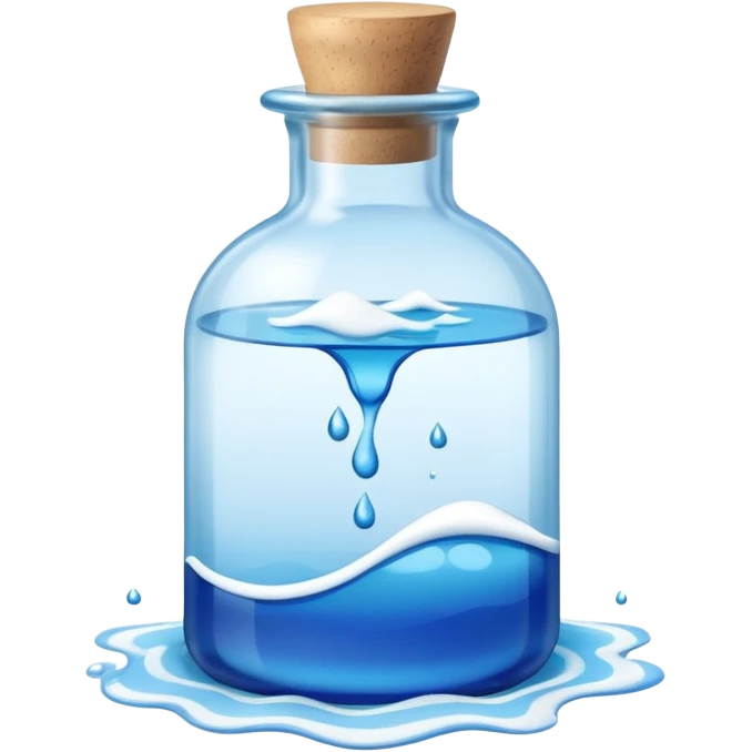 small aroma bottle with calm waves above emoji