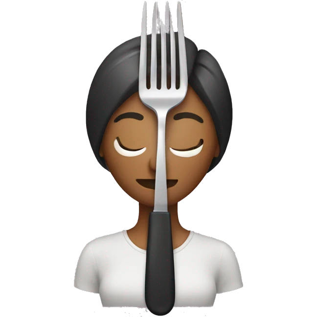 a woman with a fork and knife emoji