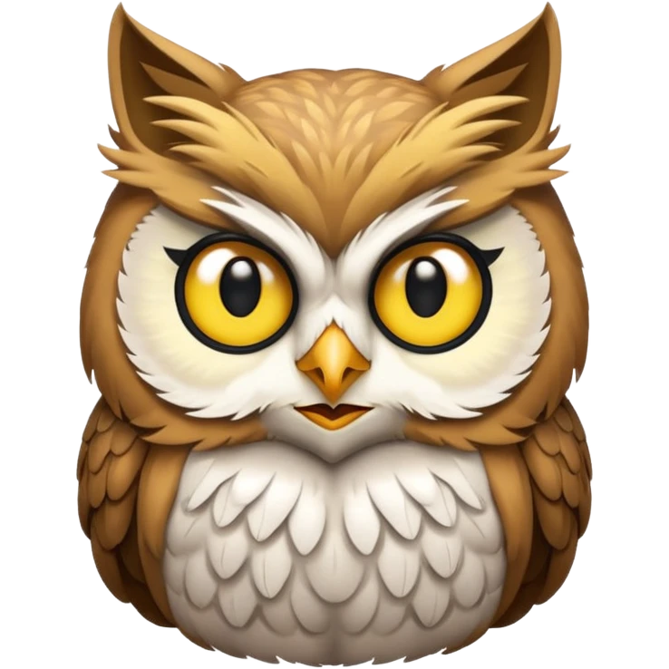 Cat mixed with a owl emoji