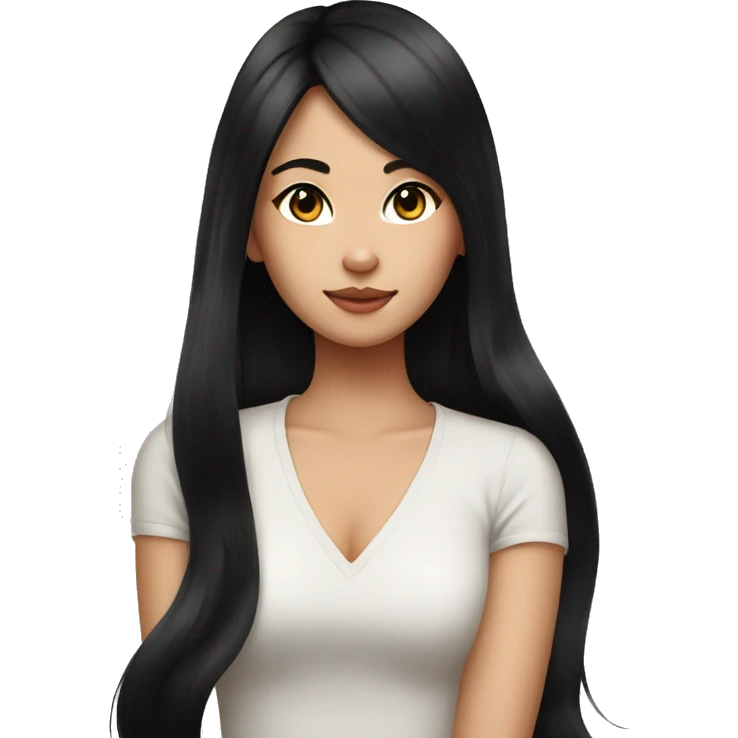 cat on asian girl long black hair emoji