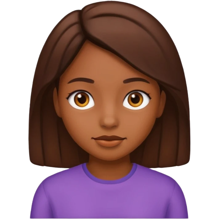 A girl with brow emoji
