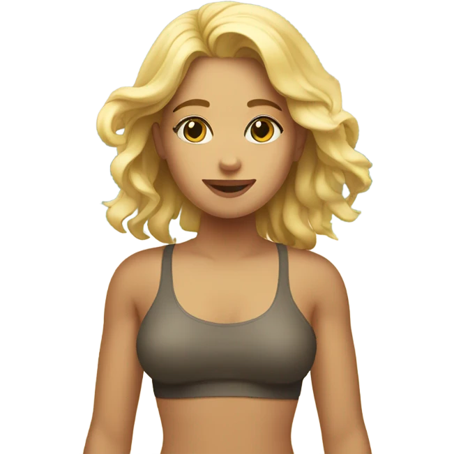Chica rubia en la playa emoji