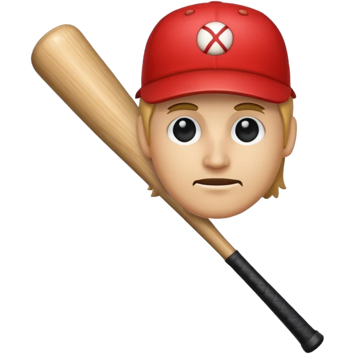 Un palo con cara y un bate emoji