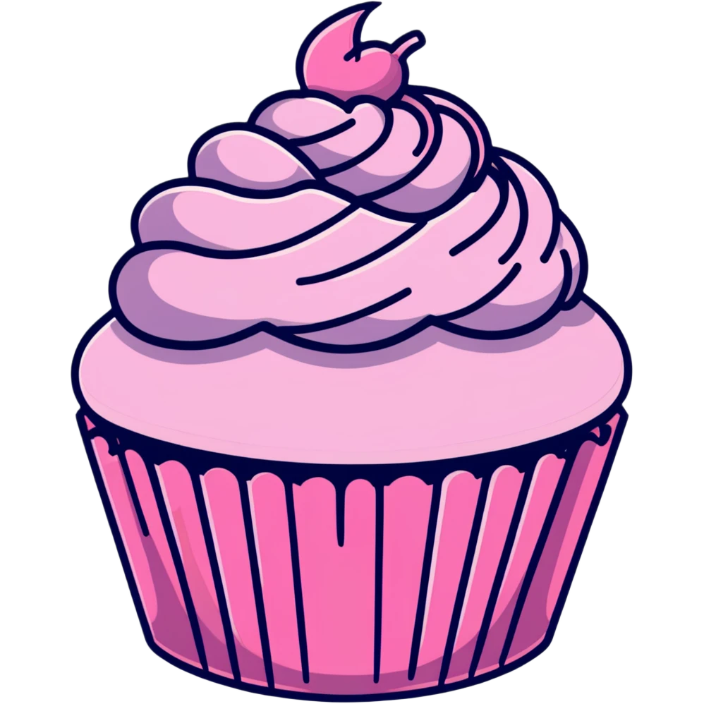 cupcake with pink icing emoji