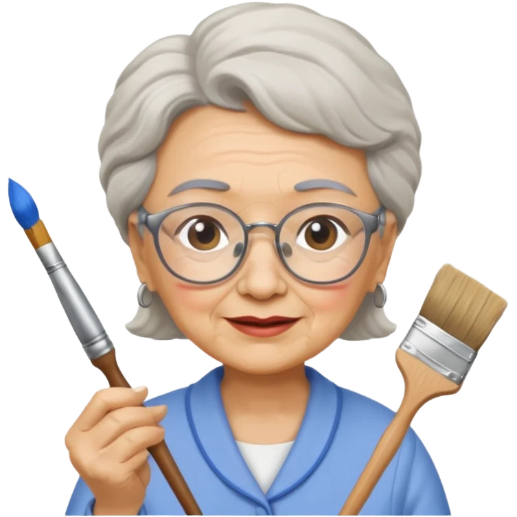 Grandma is painting an house emoji