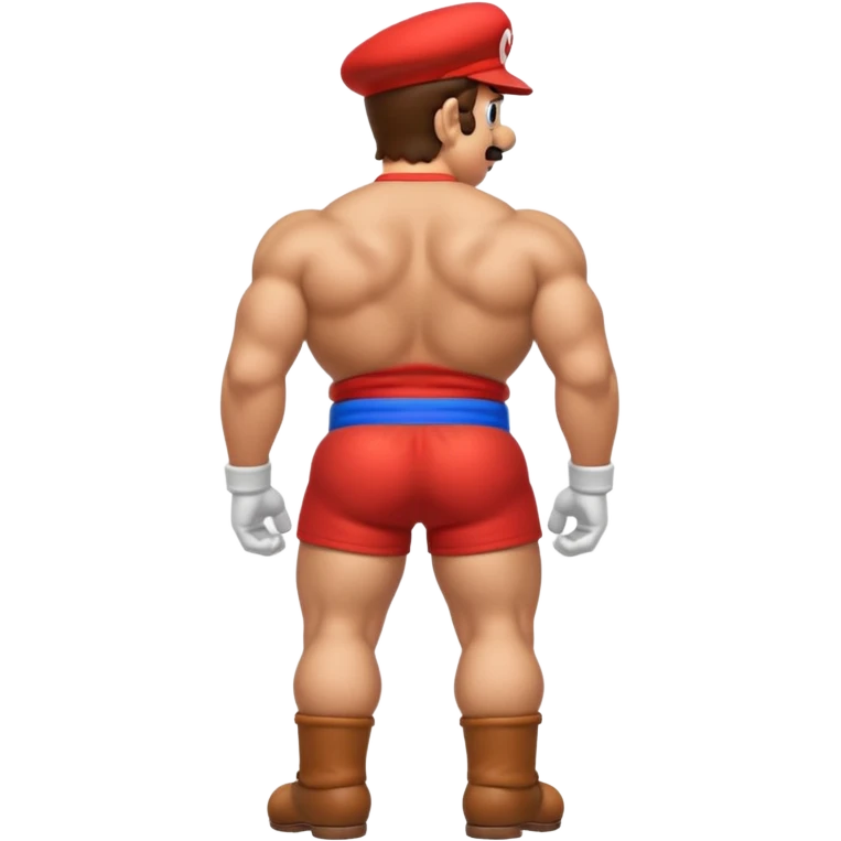 back view of super mario with no pants, huge buttcheeks out  emoji