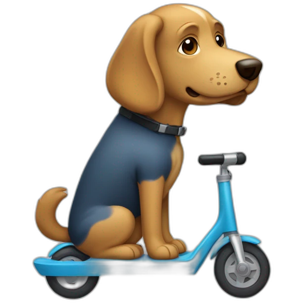 Chien sur une trottinette  emoji
