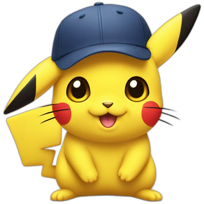 Pikatchu avec une casquette emoji