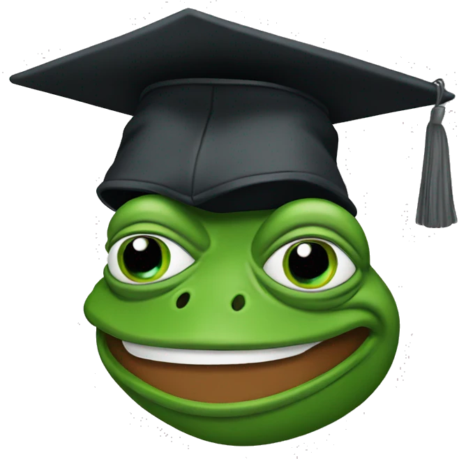 graduate pepe frog head emoji