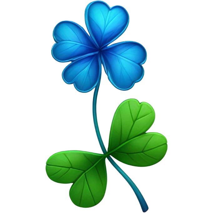 Four leaf blue clover emoji