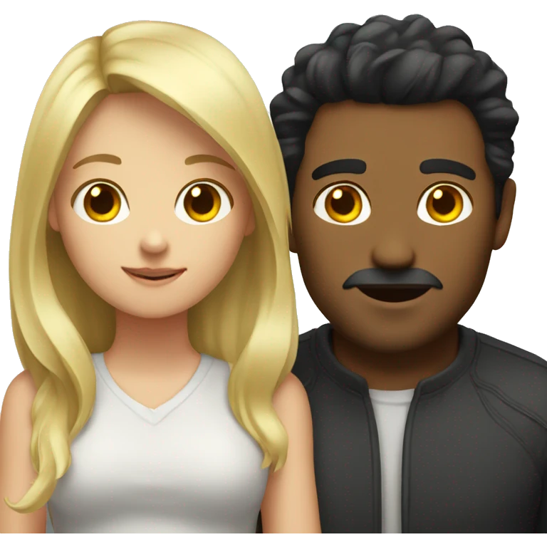 Man with dark hair huggs smaller blonde girl emoji