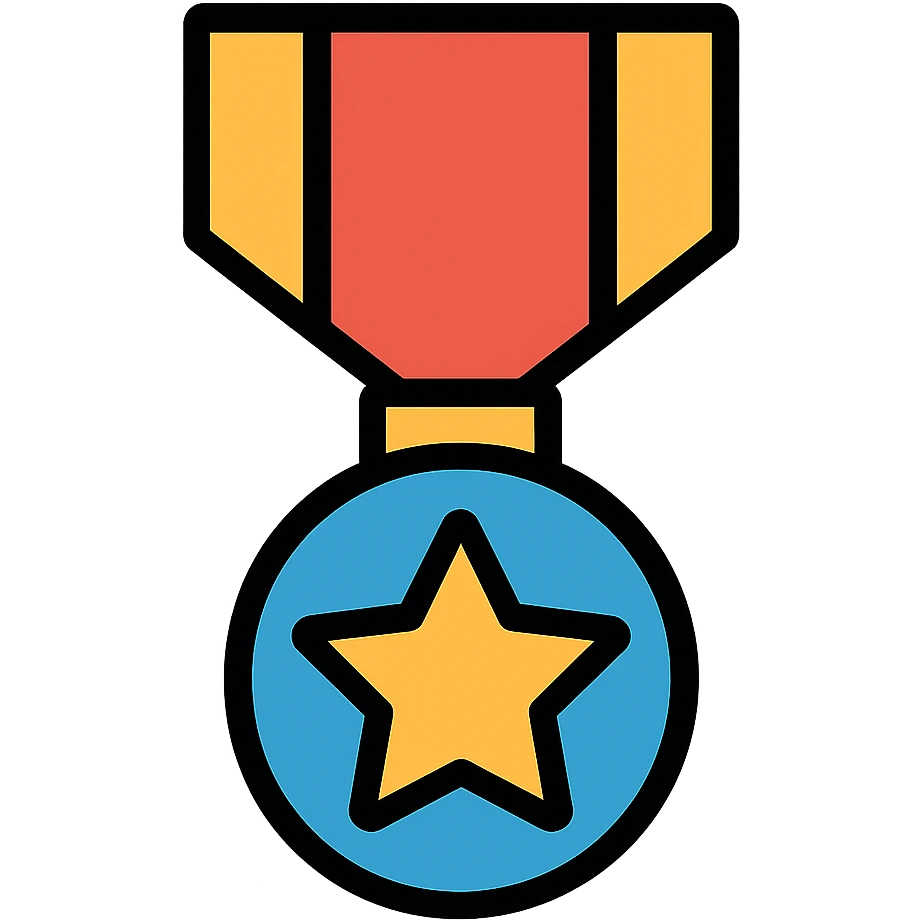 Military medal with ribbon emoji