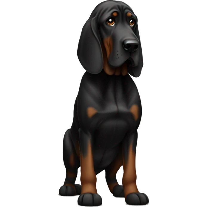 Black bloodhound standing  emoji
