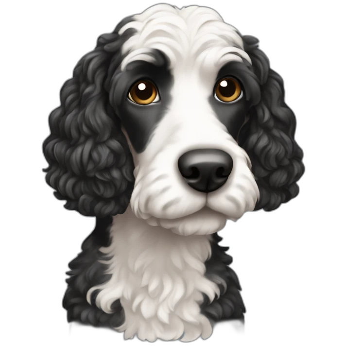 black-and-white-doodle-hairless-cocakpoo emoji