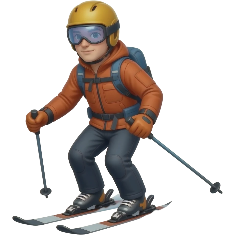 snowy volcano skiing emoji