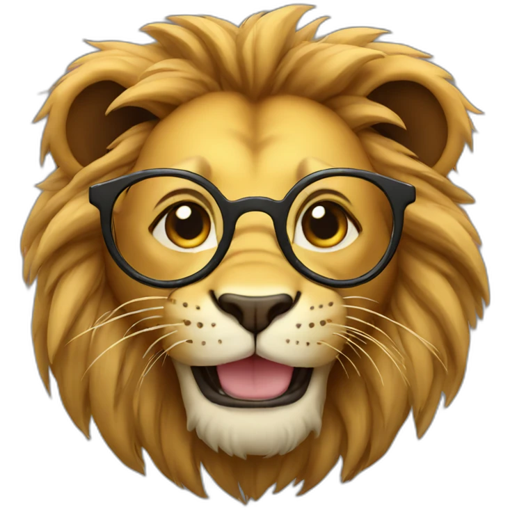 smile lion in glasses emoji