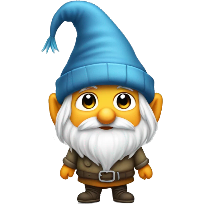 Cute gnome with big beanie and long bird emoji