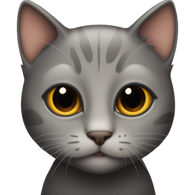 Милый Black cat with big brown eyes emoji