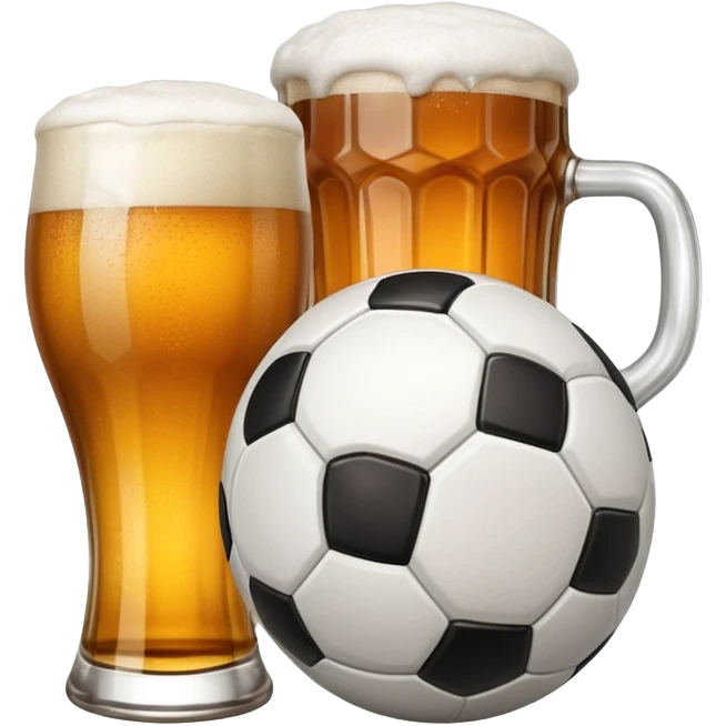 pint and 1 big soccer aside emoji