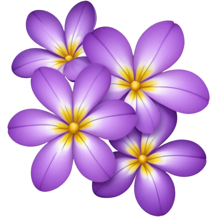 Small four-petal purple flowers with white and yellow inside  emoji