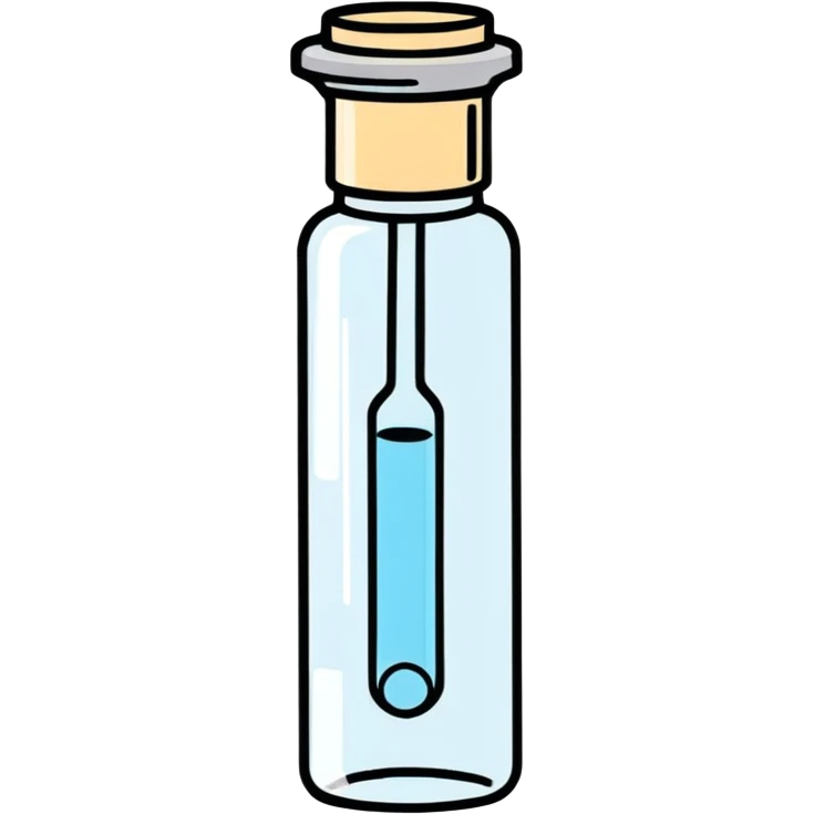 Clear glass insulin vial with a plain label emoji