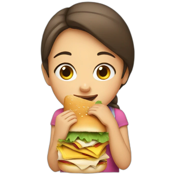 A girl eating a sandwich  emoji