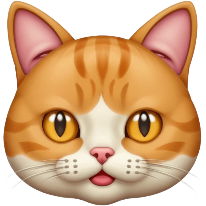 Very sus looking cat with spit coming out of their  mouth and dreaming eyes emoji