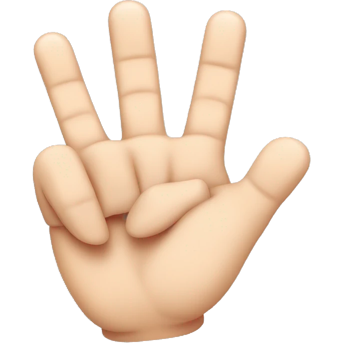 Hand with index finger, middle finger and pinky finger up and all others down. emoji