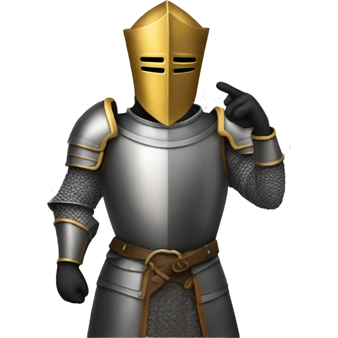 create an emoji of a knight making the shh sign with one finger emoji