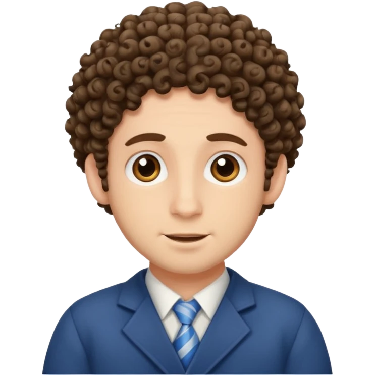 jewish man's face, wearing a tiny yarmulke and curly hair strands emoji