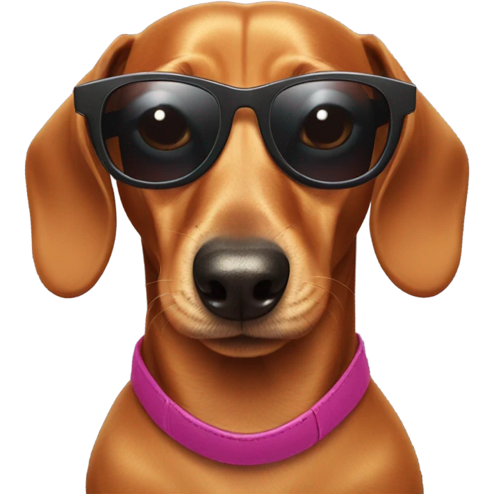 Dachshund wearing sunglasses on the beach emoji
