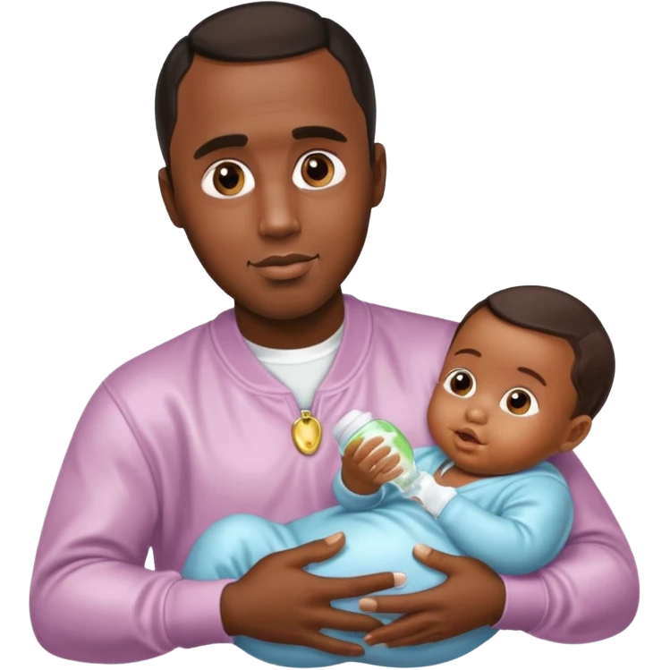Sean “Diddy” Combs with baby oil and a very small infant emoji