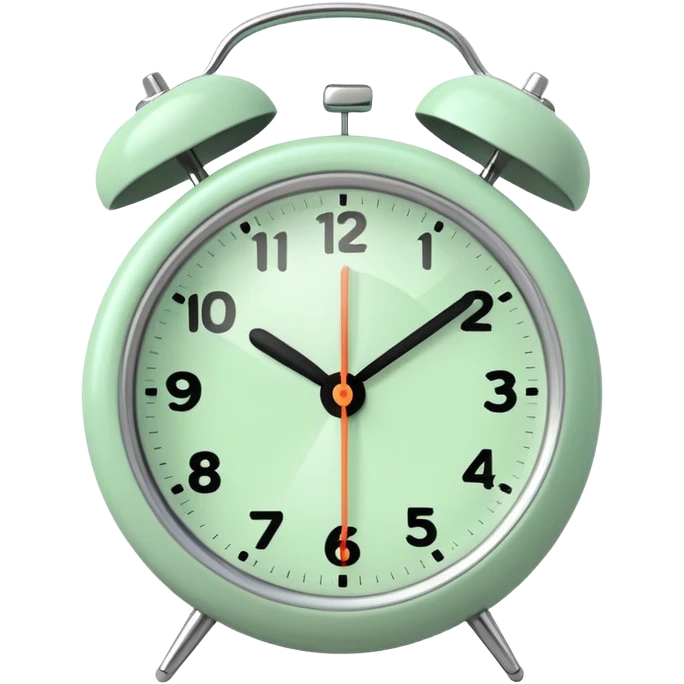 a pastel green alarm clock emoji