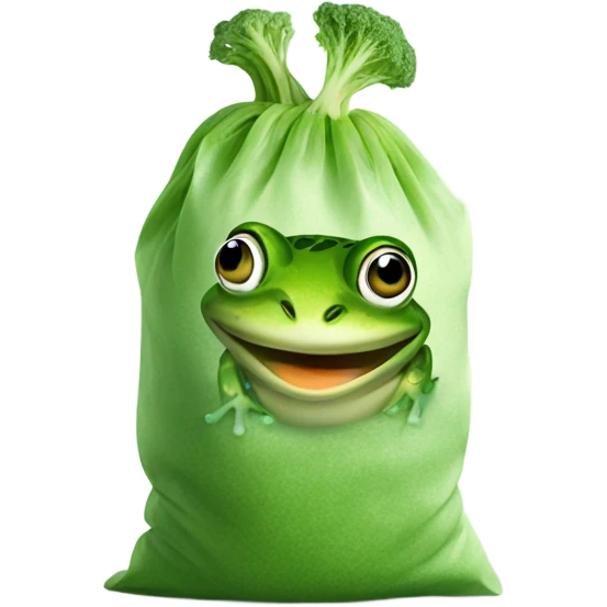 frog in a frozen vegetable bag emoji